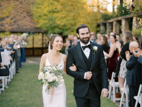 Club at Hillbrook wedding ceremony in Chagrin Falls with Rachel and Kyle from October wedding