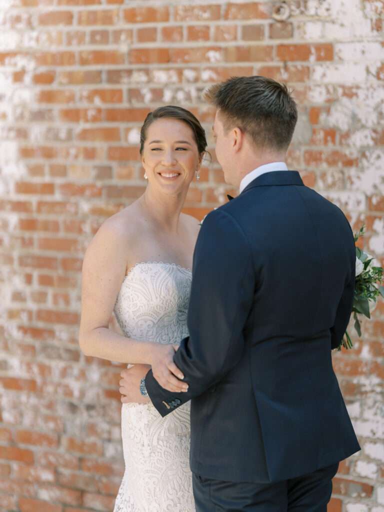 Bride and Groom portraits at Strongwater Events from an early spring in downtown Columbus, Ohio