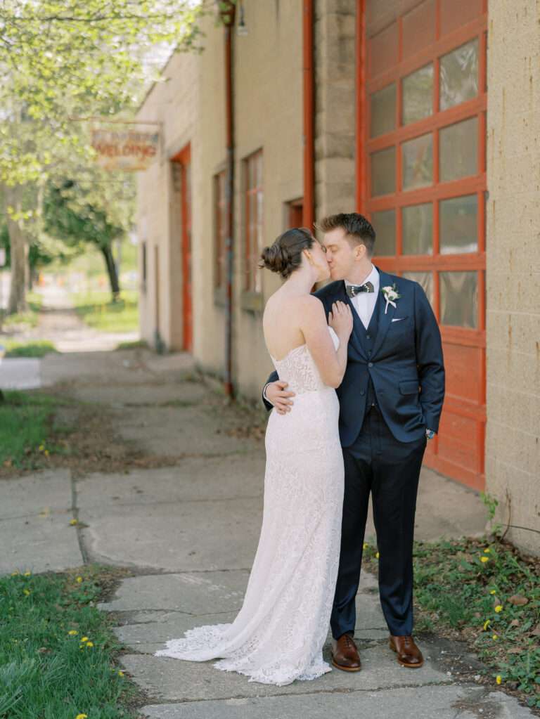 Bride and Groom wedding portraits in Franklinton from an early spring wedding at Strongwater Events