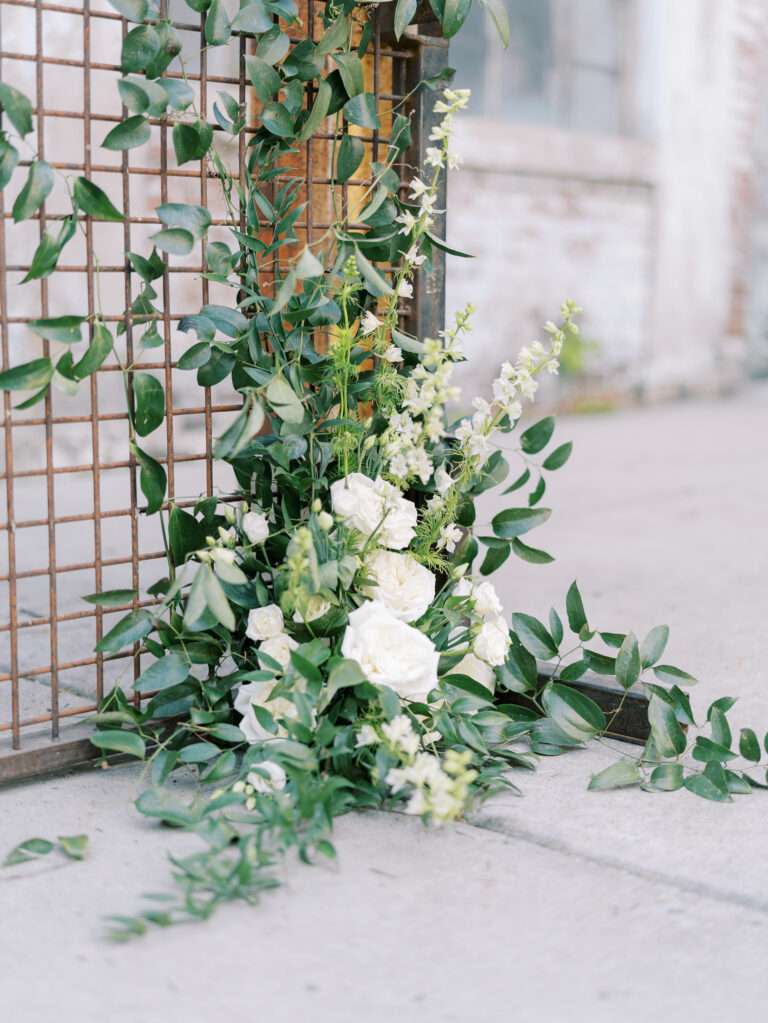 Outdoor wedding ceremony at Strongwater Events in downtown Columbus, Ohio