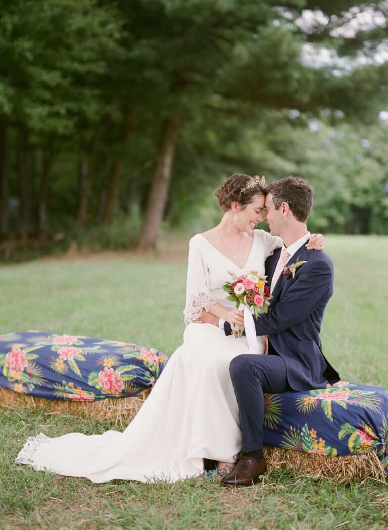 Bride and Groom portraits from a private estate wedding captured on film northeast of Columbus, Ohio