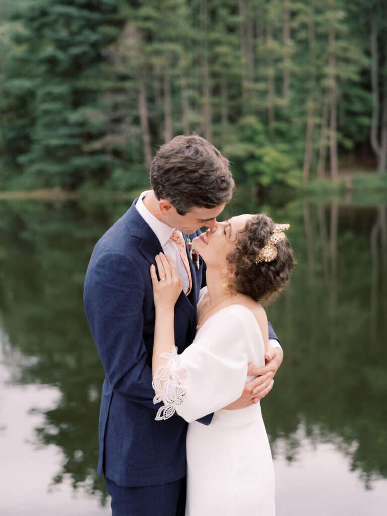 Bride and Groom portraits from a private estate wedding captured on film northeast of Columbus, Ohio