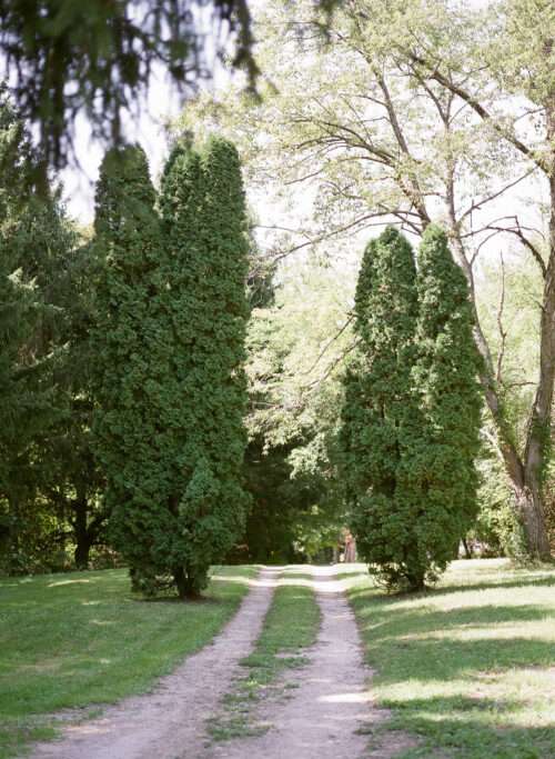 Late summer farm wedding photos captured on film at a private estate in Northeast Ohio