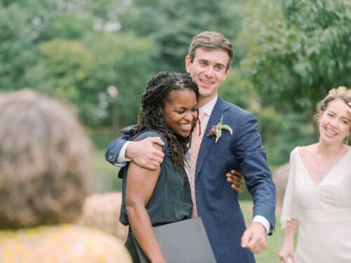 Outdoor wedding ceremony photos from a farm wedding on a private estate in Northeast Ohio