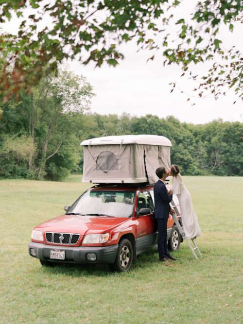 Bride and Groom photos from a farm wedding captured on film at a private estate in Northeast Ohio