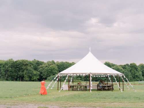 Tented wedding reception photos from a farm wedding on a private estate in Northeast Ohio