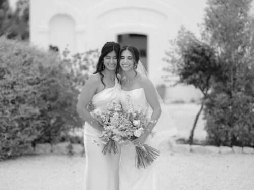 Bridal party photos from a spring wedding at Masseria Parco della Grava in Puglia, Italy