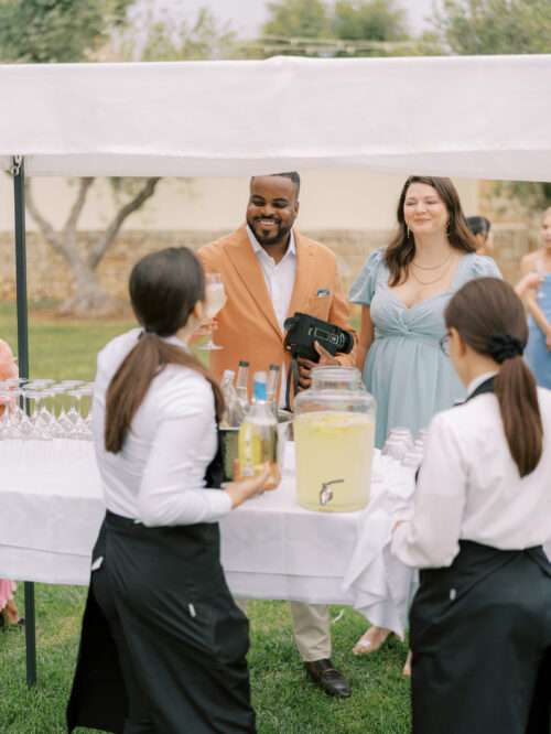 Wedding ceremony in an olive grove from a Masseria Parco della Grava wedding in Puglia, Italy