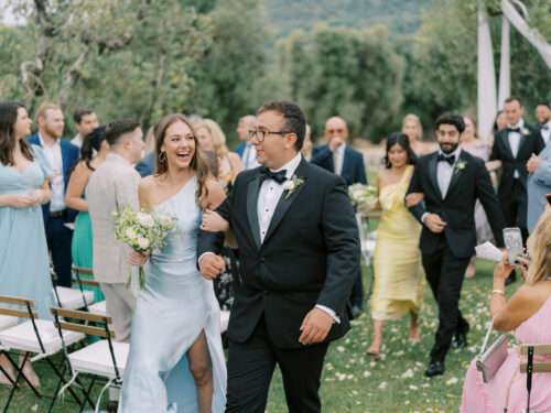 Wedding ceremony in an olive grove from a Masseria Parco della Grava wedding in Puglia, Italy