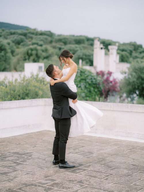 Bride and groom portraits from a Masseria Parco della Grava wedding in Puglia, Italy