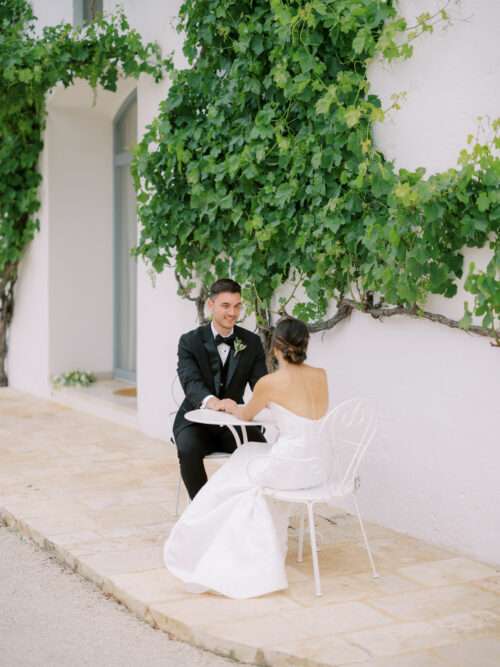 Bride and groom portraits from a Masseria Parco della Grava wedding in Puglia, Italy