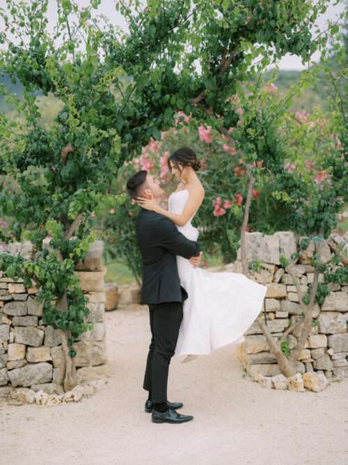 Bride and groom portraits from a Masseria Parco della Grava wedding in Puglia, Italy