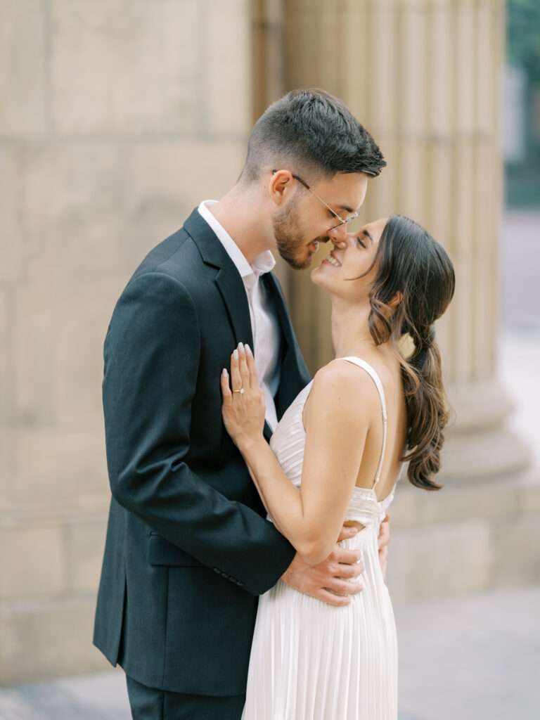 Ana and Stephen's downtown Columbus engagement photos at McFerson Commons Park