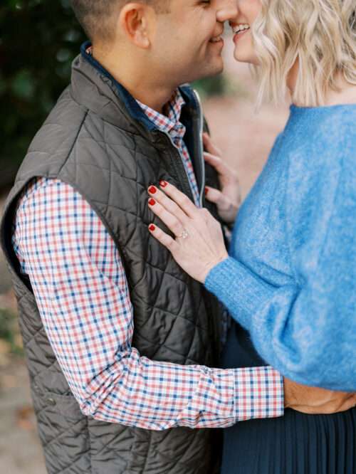 German Village engagement photos at the peak of fall color for Jill and Kevin's Columbus engagement session