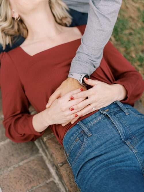 Inniswood Garden engagement photos at the peak of fall color for Jill and Kevin's Columbus engagement session