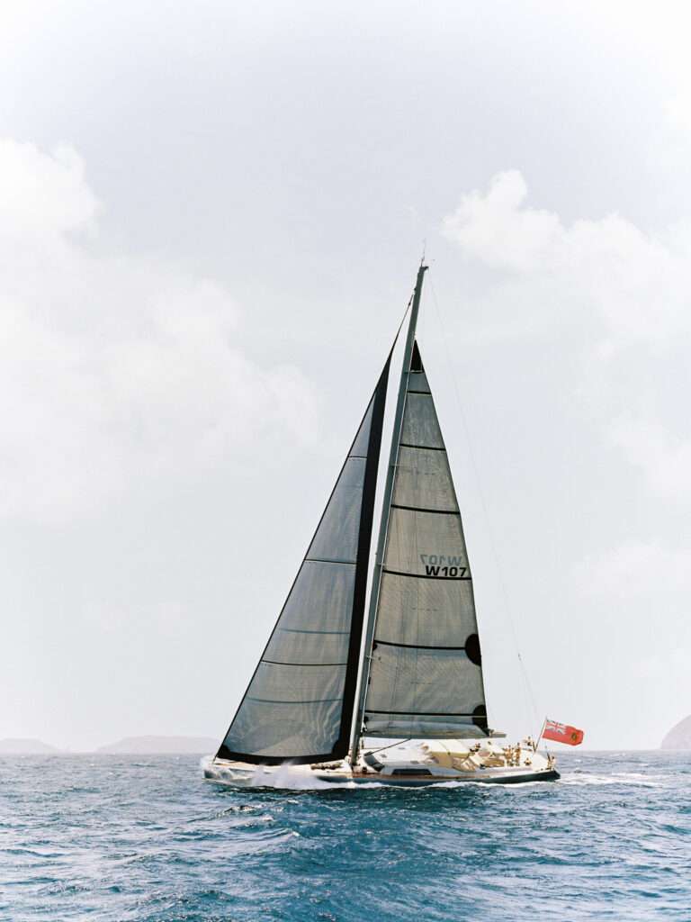 A 90-foot sailboat passing north of Gernada in the Caribbean Sea, 2012