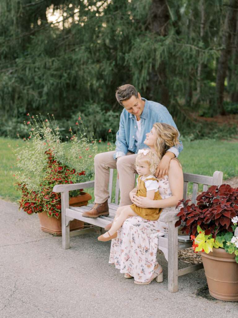 Inniswood Garden engagement photos in Columbus during a summer sunset