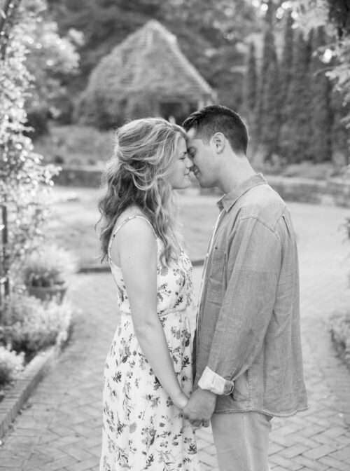 Inniswood Garden engagement photos in Columbus during a summer sunset