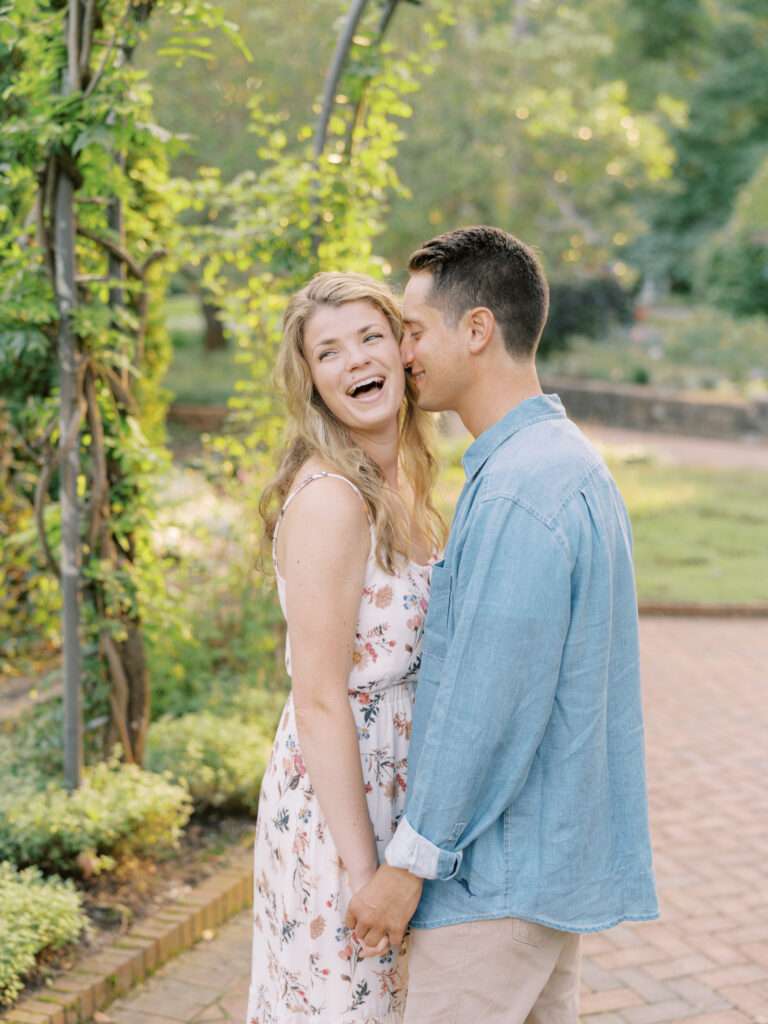 Inniswood Garden engagement photos in Columbus during a summer sunset