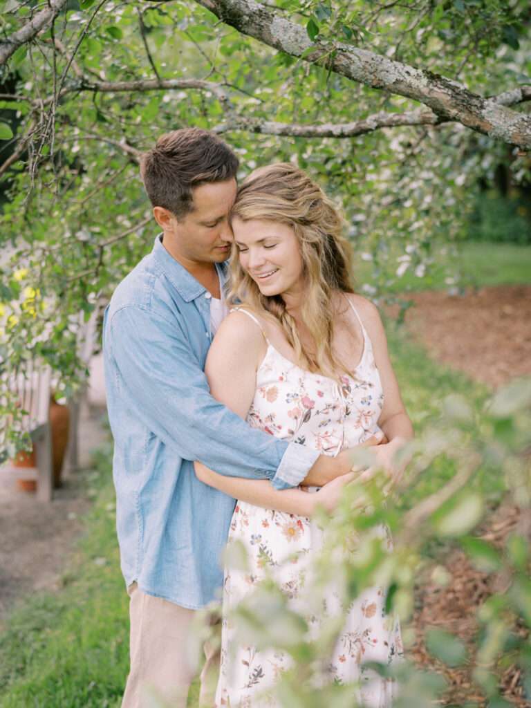 Inniswood Garden engagement photos in Columbus during a summer sunset