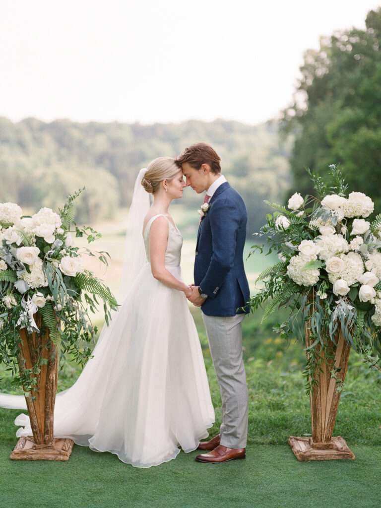 Bride and Groom portraits from an August wedding at Kirtland Country Club