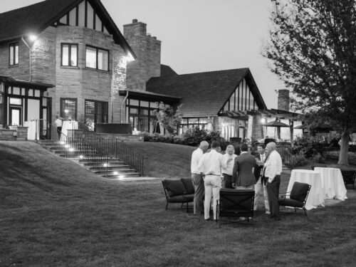 A tented wedding reception at Kirtland Country Club