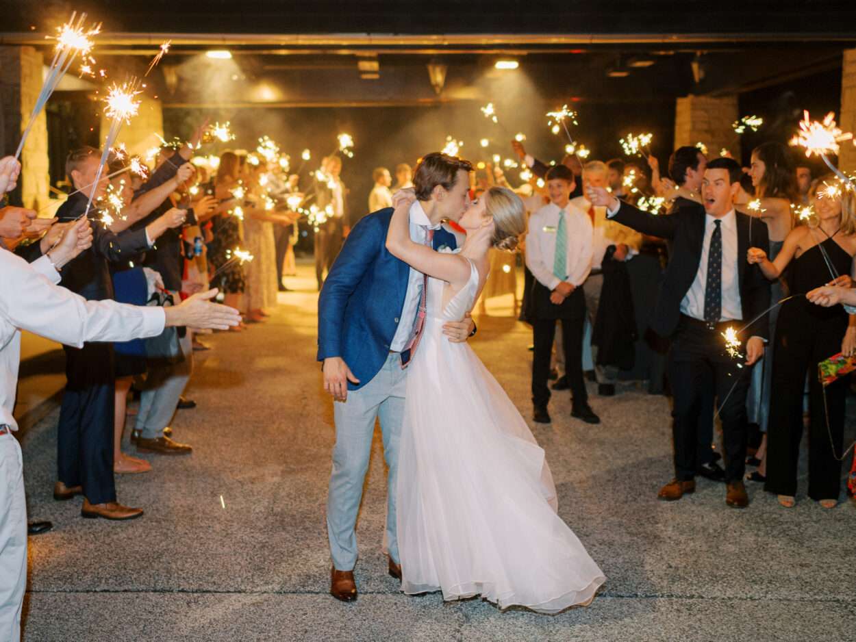 A tented wedding reception at Kirtland Country Club