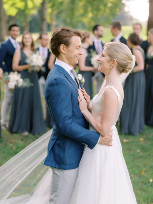 Bride and Groom portraits from an August wedding at Kirtland Country Club