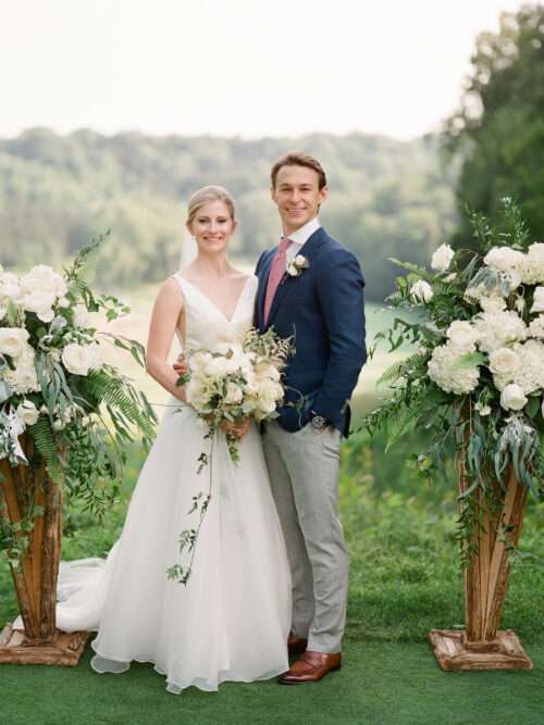 Bride and Groom portraits from an August wedding at Kirtland Country Club