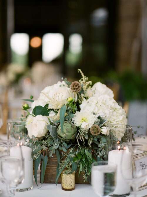 A tented wedding reception at Kirtland Country Club