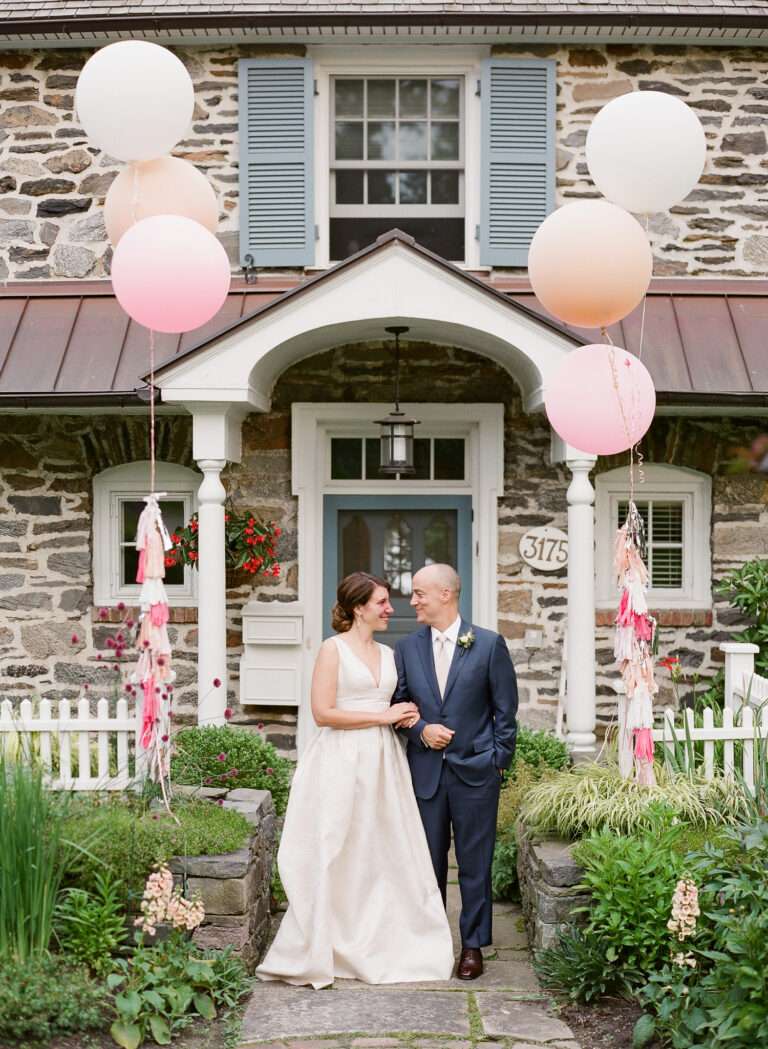 Backyard wedding reception from a small wedding at a private residence in Shaker Heights, Ohio