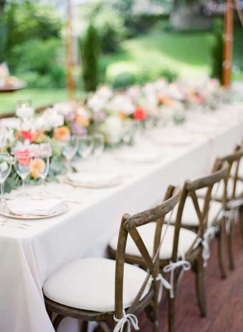 Backyard wedding reception from a small wedding at a private residence in Shaker Heights, Ohio