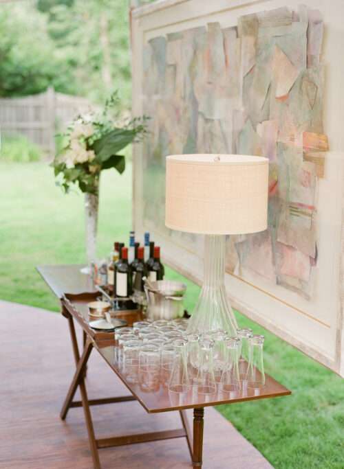 Backyard wedding reception from a small wedding at a private residence in Shaker Heights, Ohio