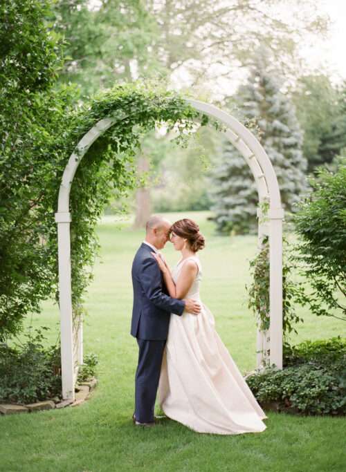 Backyard wedding reception from a small wedding at a private residence in Shaker Heights, Ohio