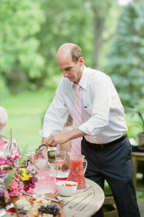 Backyard wedding reception from a small wedding at a private residence in Shaker Heights, Ohio