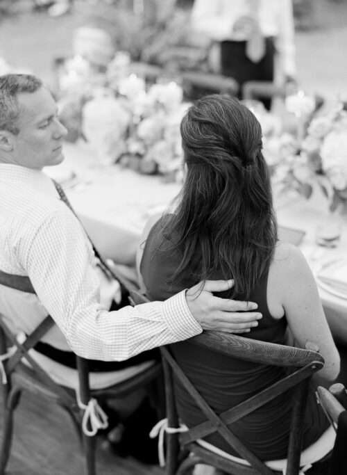 Backyard wedding reception from a small wedding at a private residence in Shaker Heights, Ohio