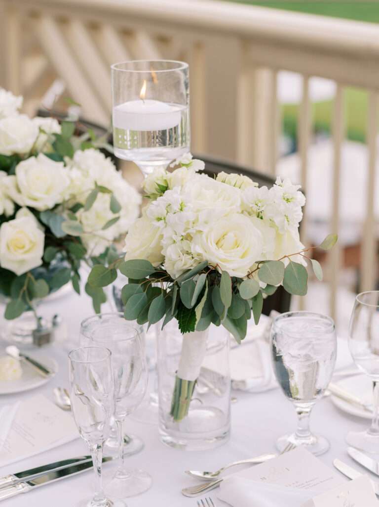 New Albany Country Club wedding reception details from a small, intimate late summer wedding 