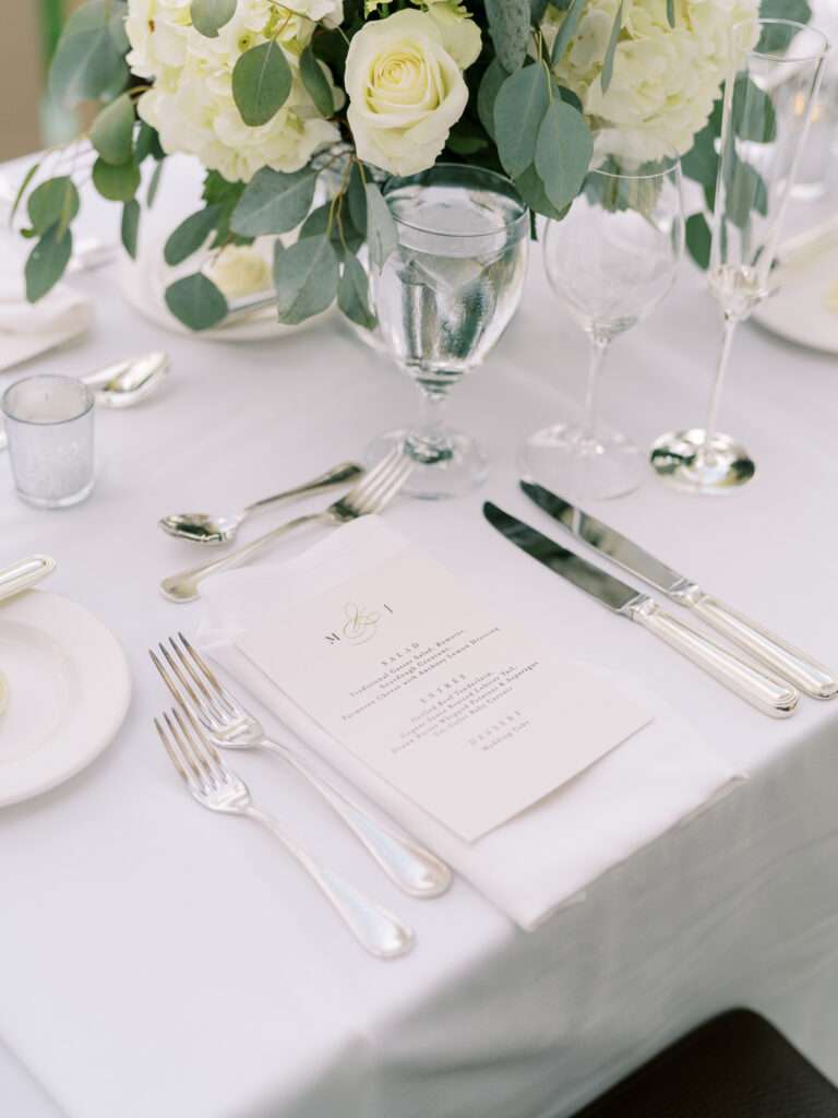 New Albany Country Club wedding reception details from a small, intimate late summer wedding 