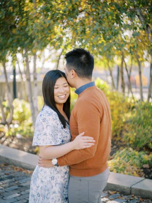 Park of Roses engagement photos in Columbus, Ohio at the peak of fall color with Emily and Sam