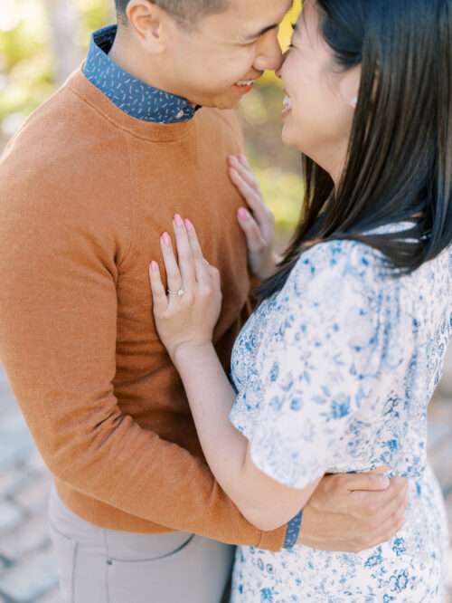 Park of Roses engagement photos in Columbus, Ohio at the peak of fall color with Emily and Sam