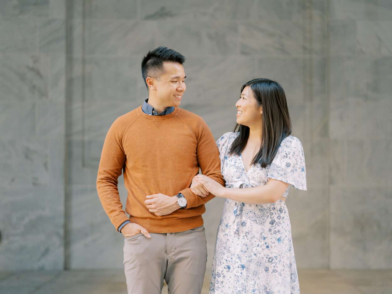 Park of Roses engagement photos in Columbus, Ohio at the peak of fall color with Emily and Sam