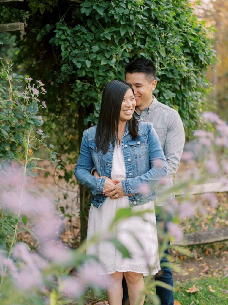 Park of Roses engagement photos in Columbus, Ohio at the peak of fall color with Emily and Sam