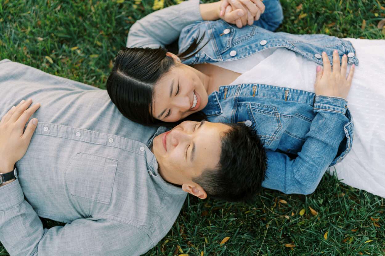 Park of Roses engagement photos in Columbus, Ohio at the peak of fall color with Emily and Sam