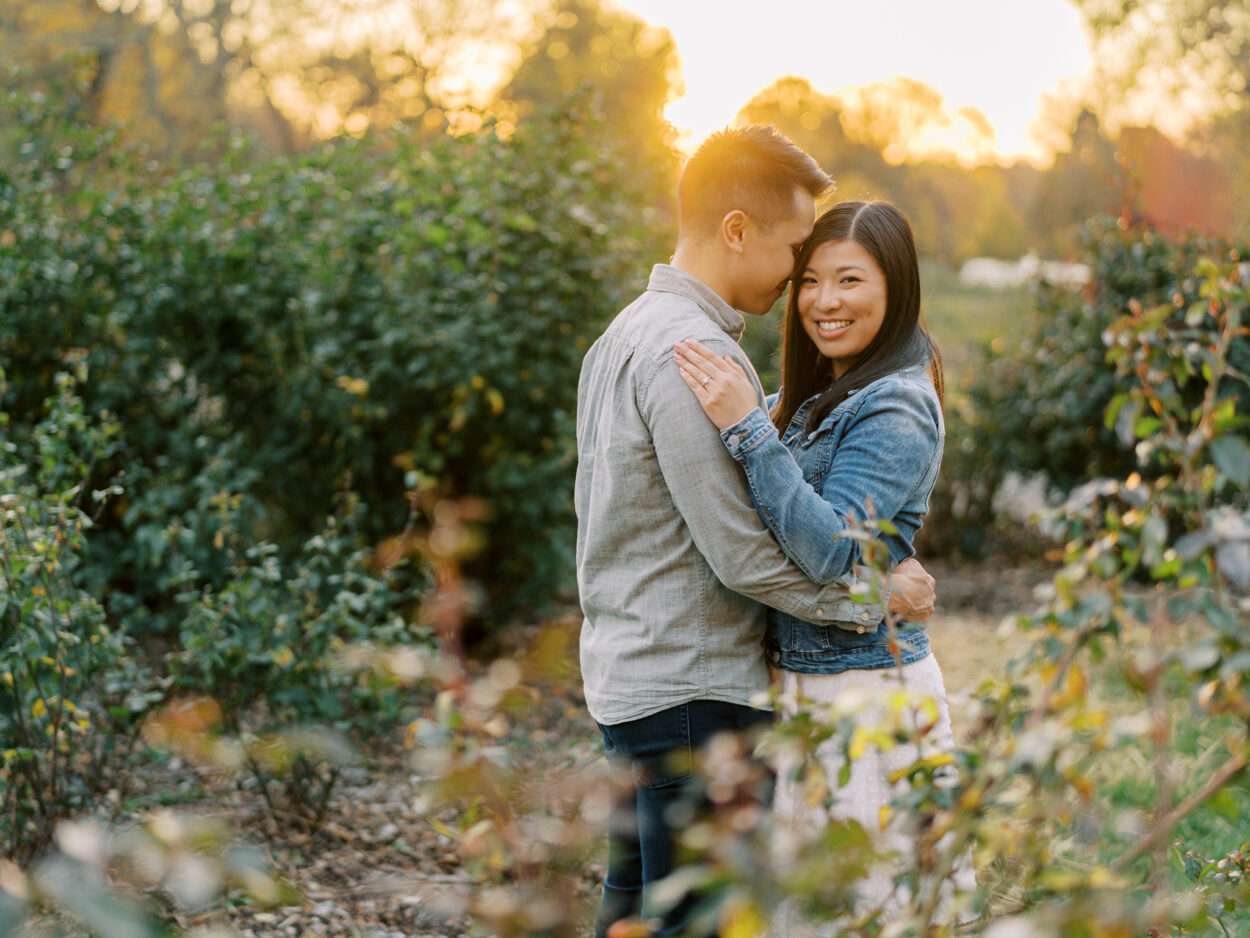 Park of Roses engagement photos in Columbus, Ohio at the peak of fall color with Emily and Sam