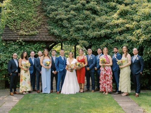 Natural and organic summer wedding photos filled with bold colors at the Club at Hillbrook in Chagrin Falls, Ohio