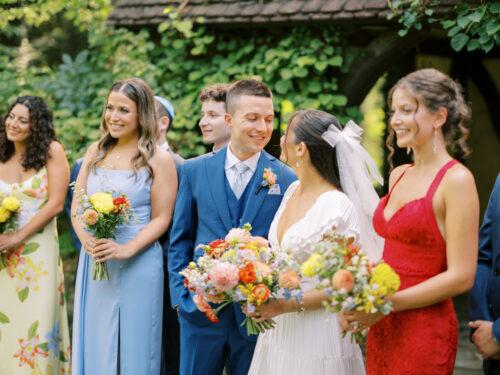 Natural and organic summer wedding photos filled with bold colors at the Club at Hillbrook in Chagrin Falls, Ohio