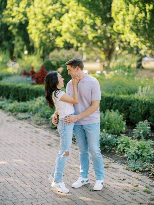 Columbus, Ohio engagement photos at Schiller Park, German Vilalge, and Capitol Square by Columbus, Ohio wedding photographer Hunter Photographic.