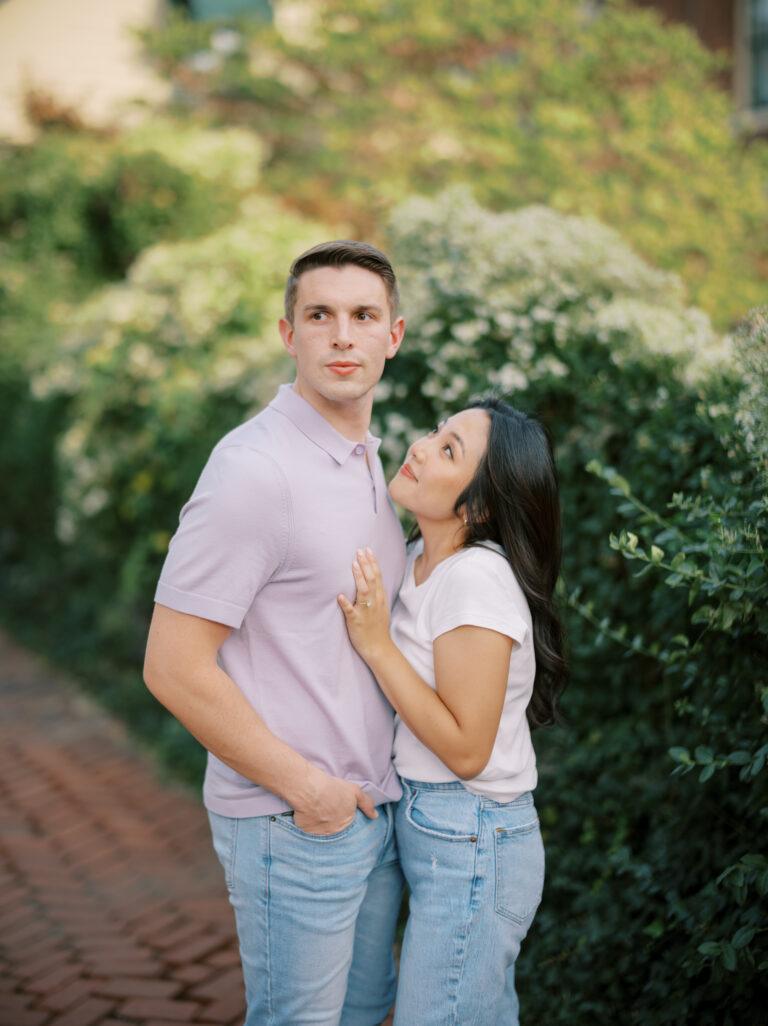 Columbus, Ohio engagement photos at Schiller Park, German Vilalge, and Capitol Square by Columbus, Ohio wedding photographer Hunter Photographic.