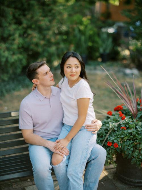 Columbus, Ohio engagement photos at Schiller Park, German Vilalge, and Capitol Square by Columbus, Ohio wedding photographer Hunter Photographic.