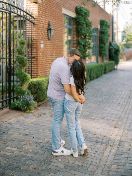 Columbus, Ohio engagement photos at Schiller Park, German Vilalge, and Capitol Square by Columbus, Ohio wedding photographer Hunter Photographic.